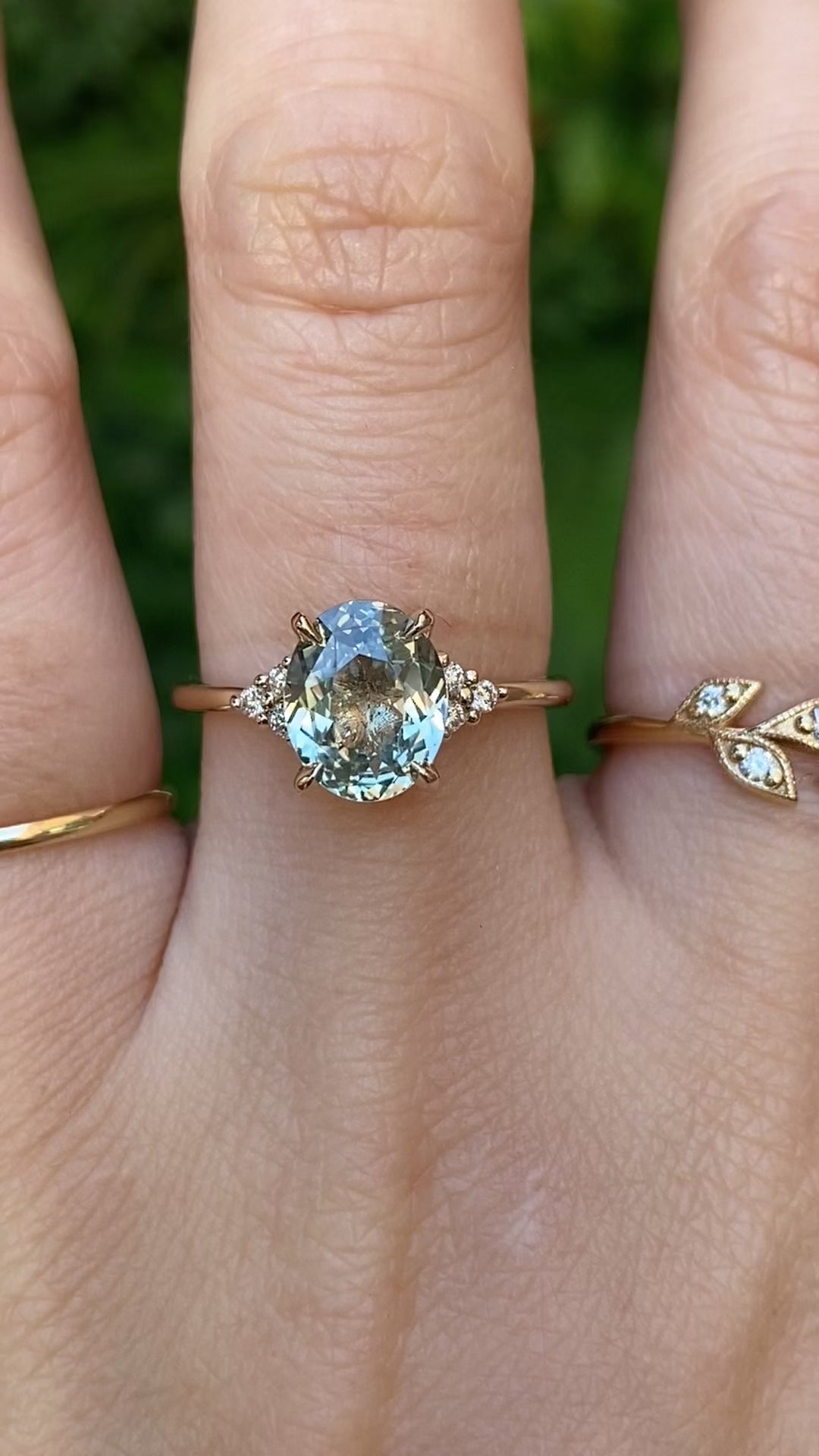Teresa Ring, 2.14ct Light Green Ceylon Sapphire
