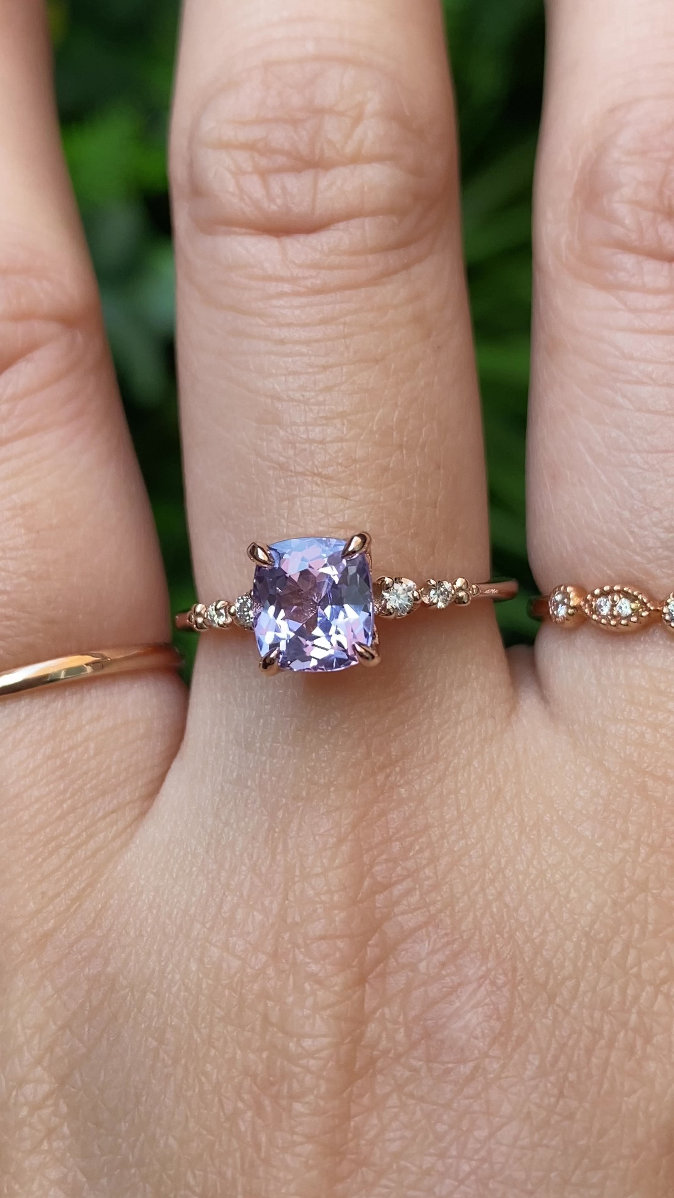 Estel Fleur Ring, 1.62ct Lavender Purple Spinel