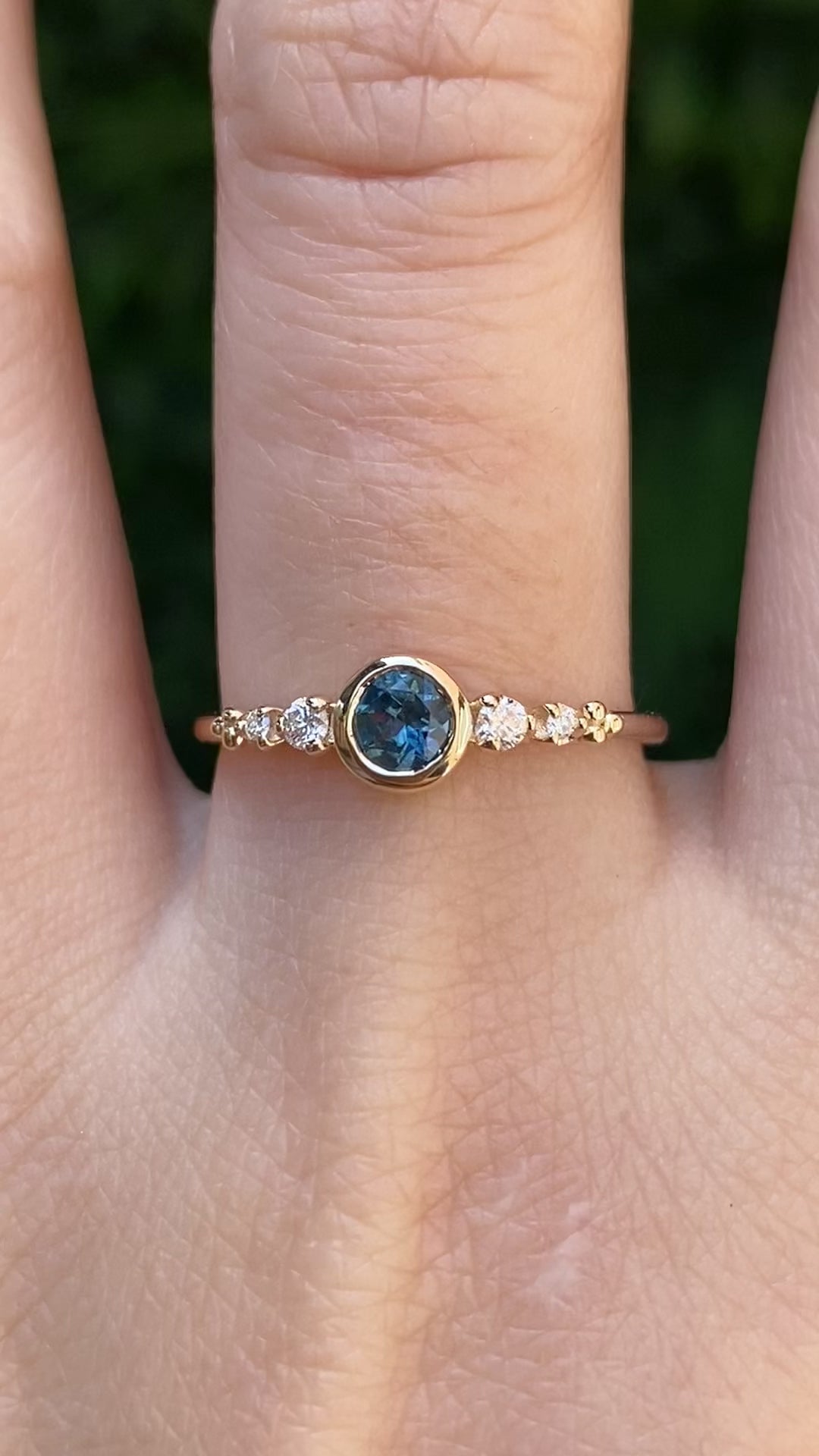 Estel Fleur Bezel Ring, 0.30ct Montana Sapphire