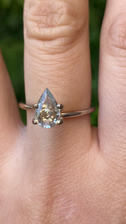 1.53ct Pear Cut Light Green Madagascar Sapphire SF529