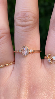Estel Ring, 0.30ct Oval Rose Cut Diamond