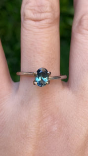 1.12ct Oval Cut Teal Blue Montana Sapphire SO711