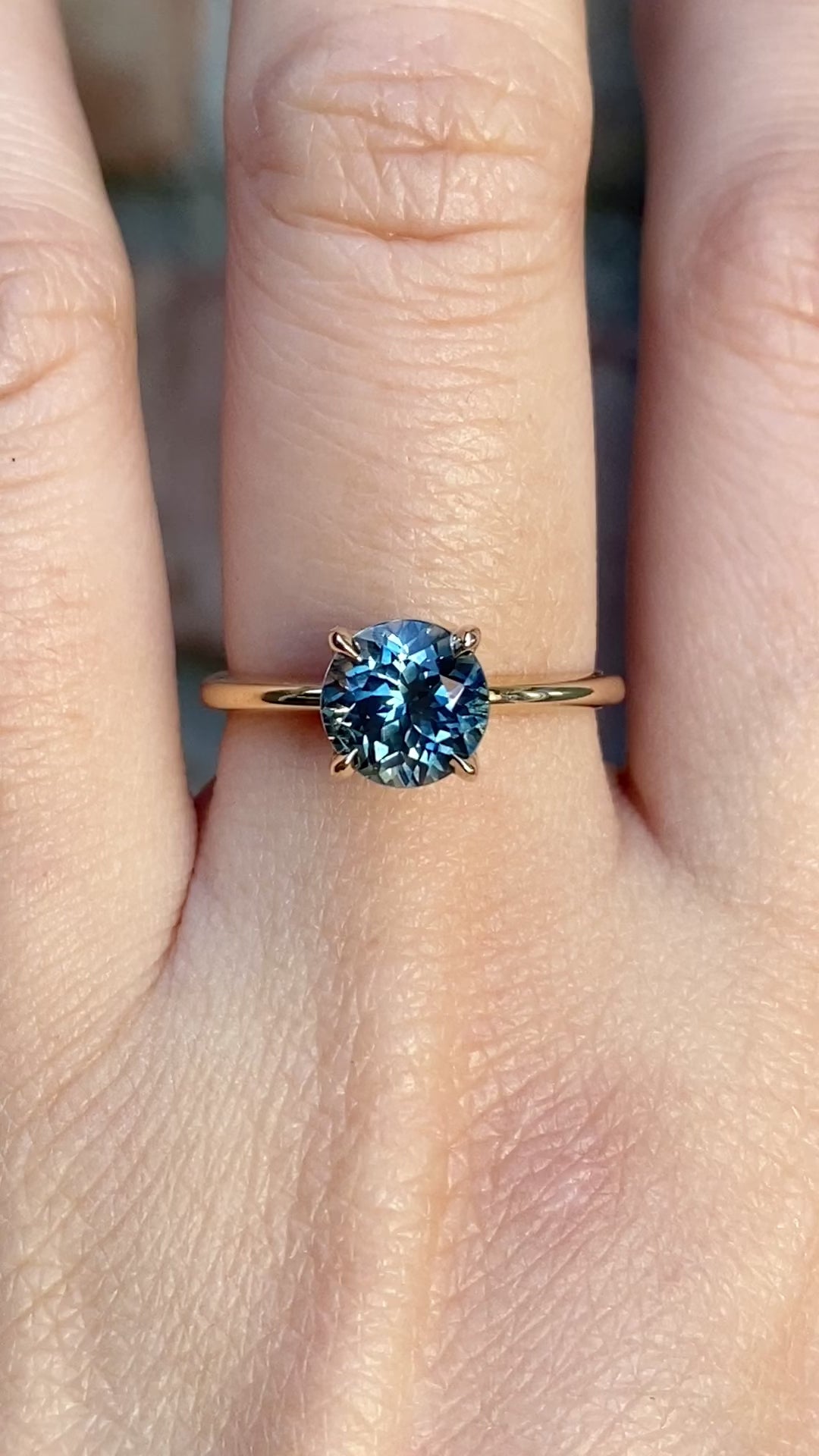 Sara Ring 2.04ct Blue Montana Sapphire, 14k Yellow Gold (One of a kind)