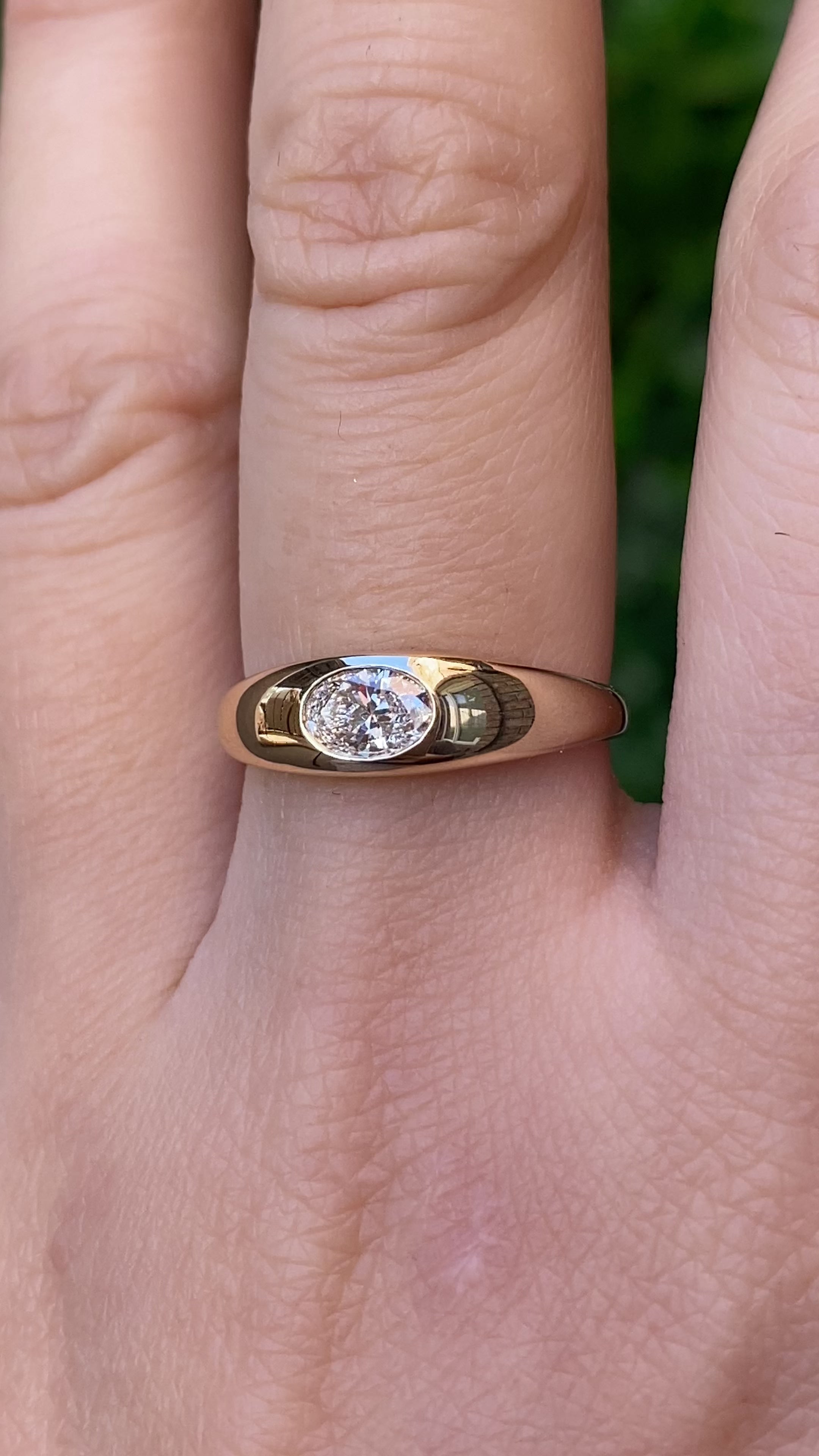 Dome Ring, 0.40ct Oval Brilliant Cut Diamond