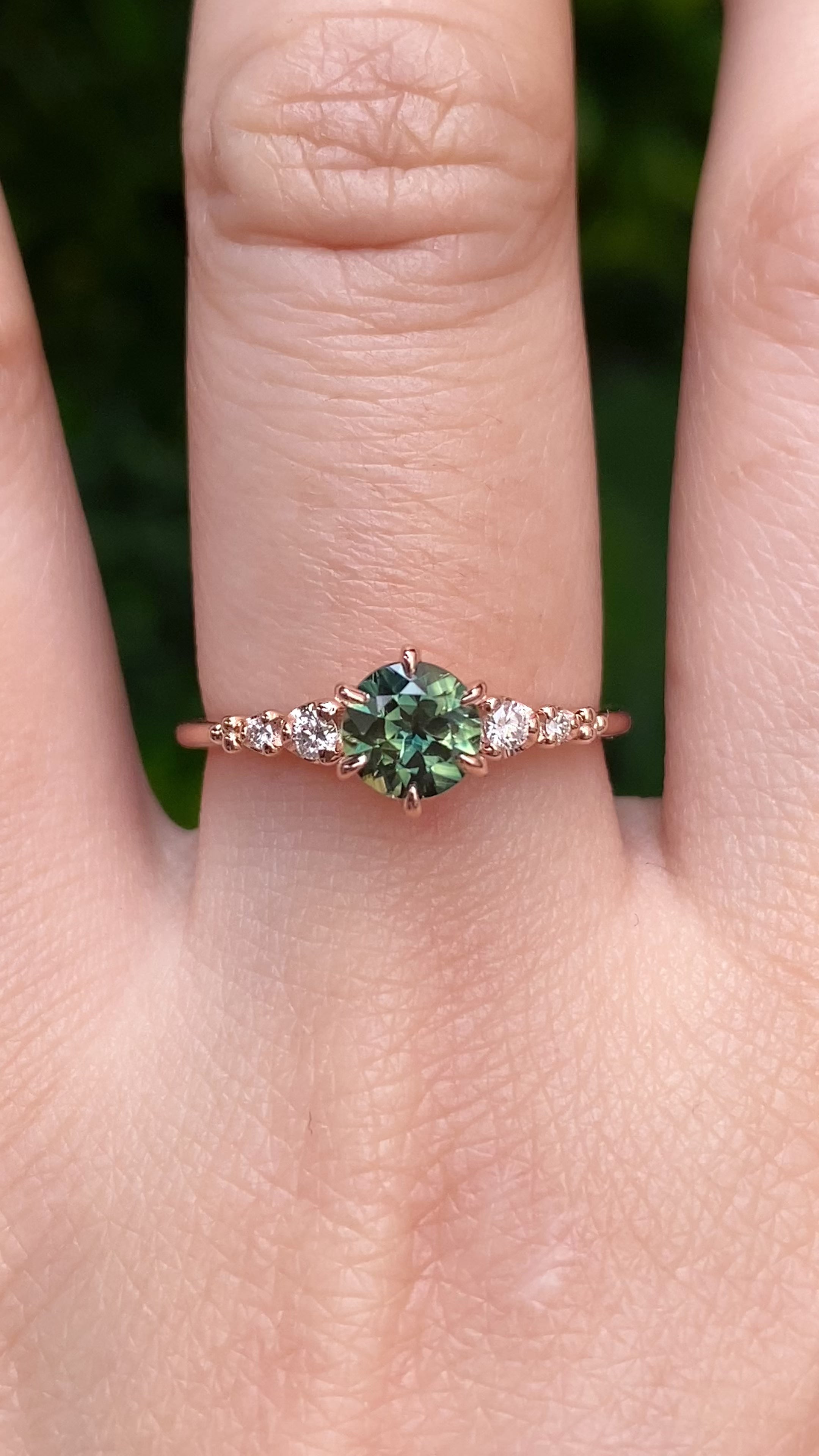 Estel Fleur Ring, 0.82ct Green Queensland Sapphire