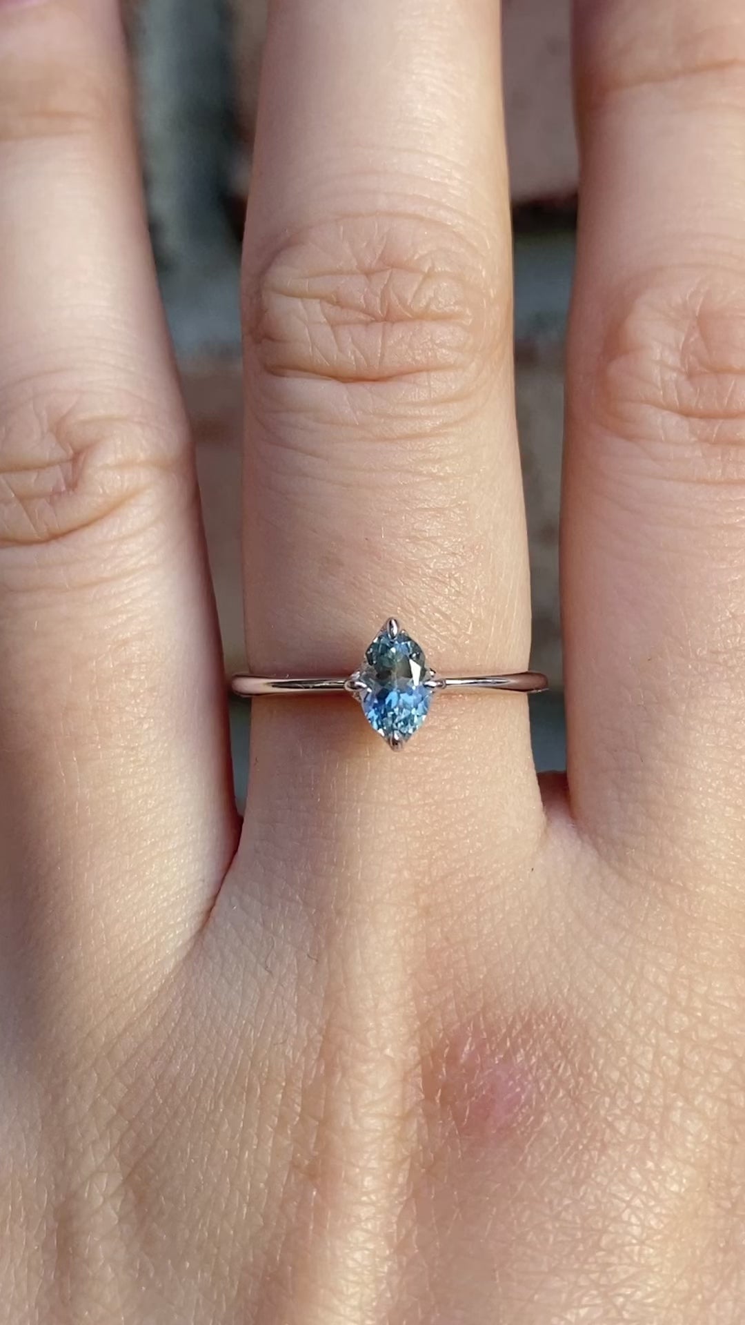 Alice Ring, 0.65ct Light Blue Sapphire