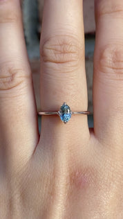 Alice Ring, 0.65ct Light Blue Sapphire
