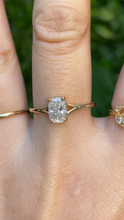 Kylie Ring, 1.00ct Cushion Lab Diamond