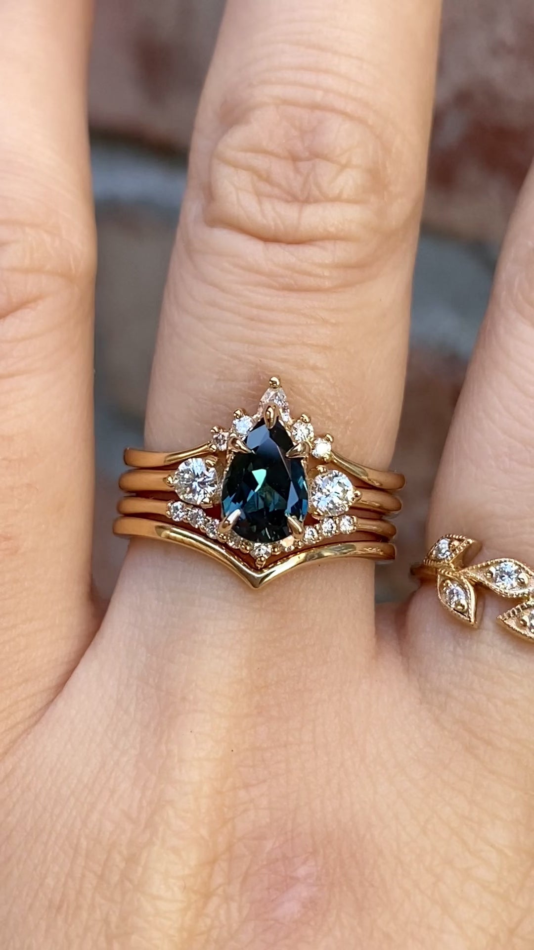 Ayana Ring, 1.09ct Teal Blue Queensland Sapphire