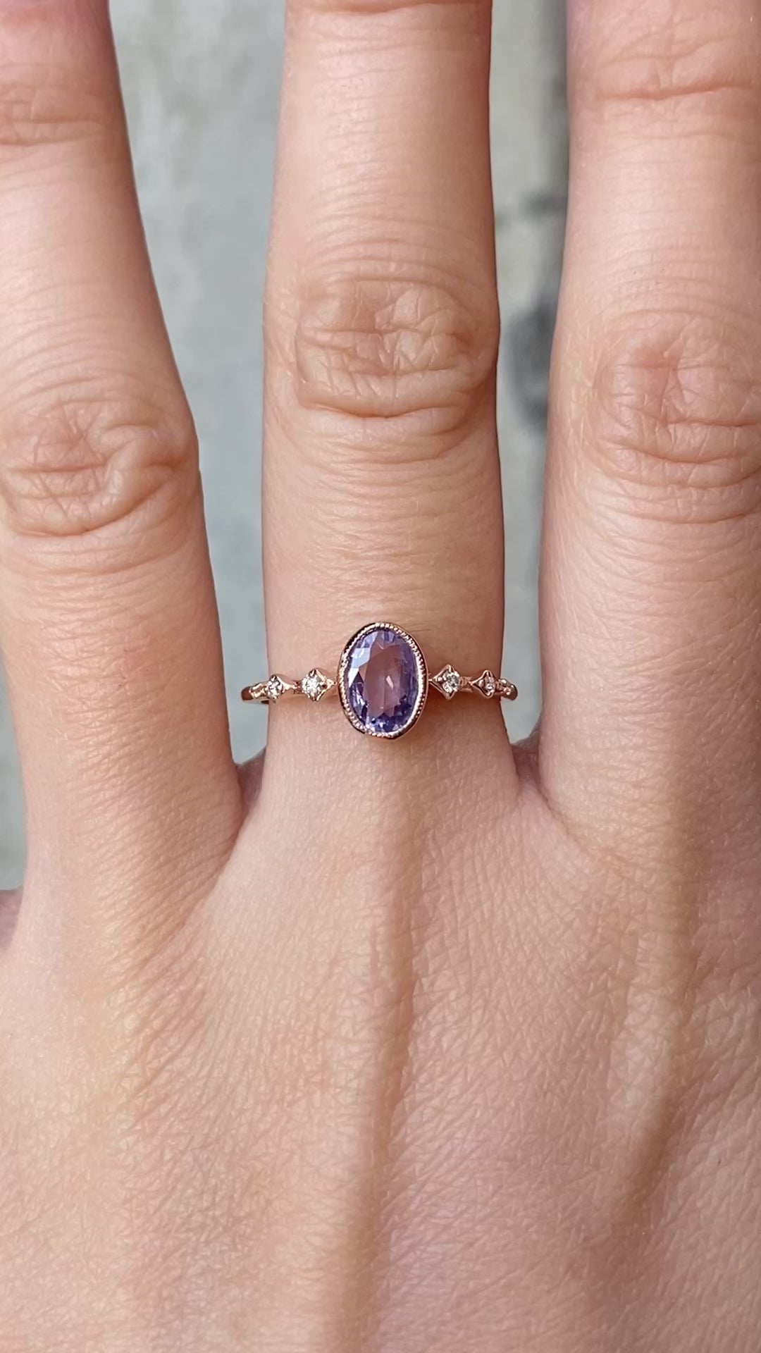 Celeste Ring, 0.74ct Purple Madagascar Sapphire