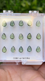 0.55ct Calibrated Pear Green Sapphire (7x5mm)