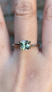 1.26ct クッションカット パルティグリーンアクアイエローサファイア モンタナ産 SF318