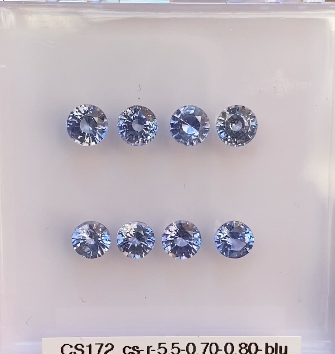 0.70-0.80ct Calibrated Round Ceylon Blue Sapphire (5.5mm) CS172