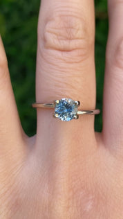 1.08ct Round Cut Blue Green Montana Sapphire Sapphire SR432