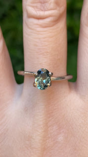 1.07ct Oval Cut Blue Green Montana Sapphire SO706