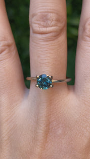 1.08ct Round Cut Peacock Green Blue Montana Sapphire SR389