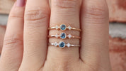 Moon & Star Ring, 0.15ct Montana Sapphire