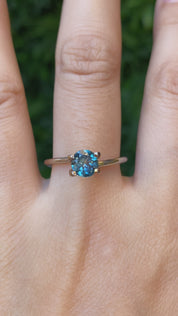 1.01ct Round Cut Teal Blue Montana Sapphire SR386
