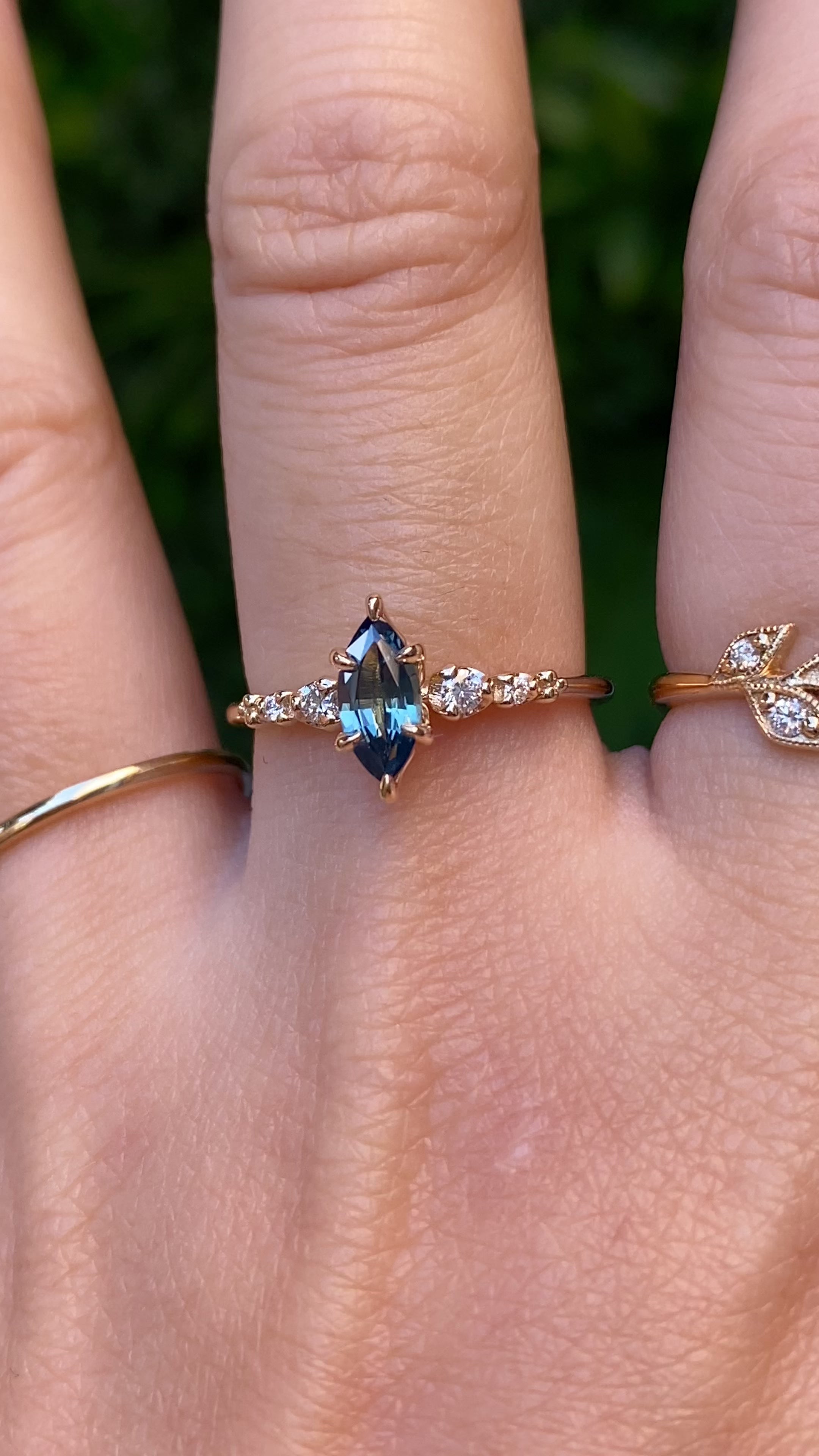 Estel Fleur Ring, 0.65ct Madagascar Sapphire