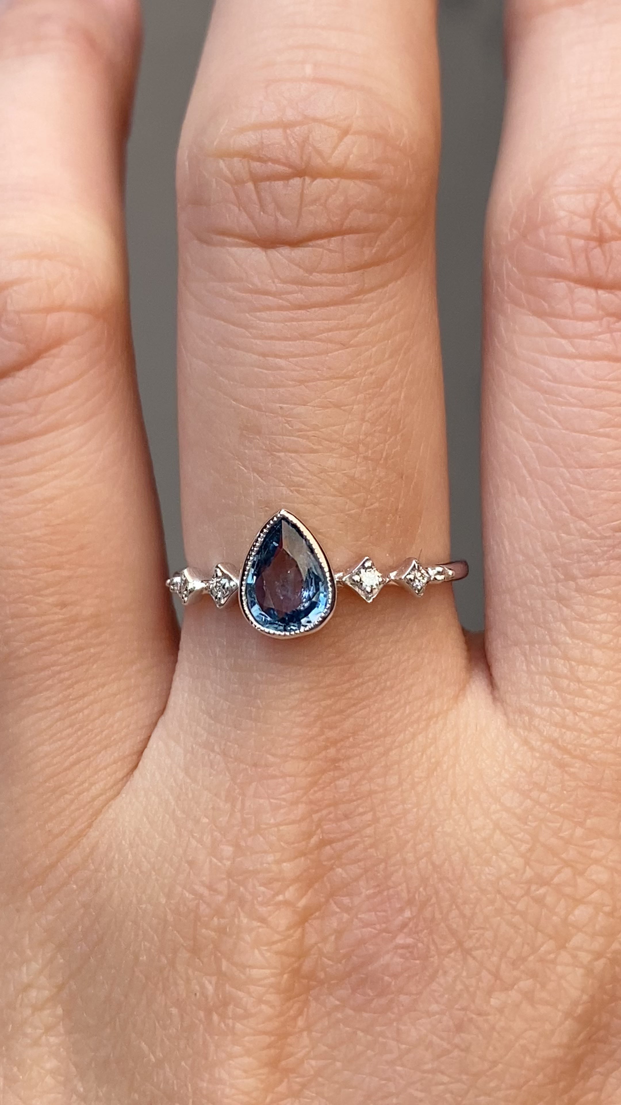 Celeste Ring, 0.62ct Blue Montana Sapphire
