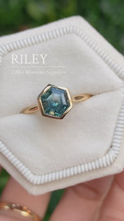 Riley Ring, 1.80ct Blue Green Montana Sapphire