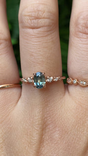 Estel Fleur Ring, 0.74ct Montana Sapphire