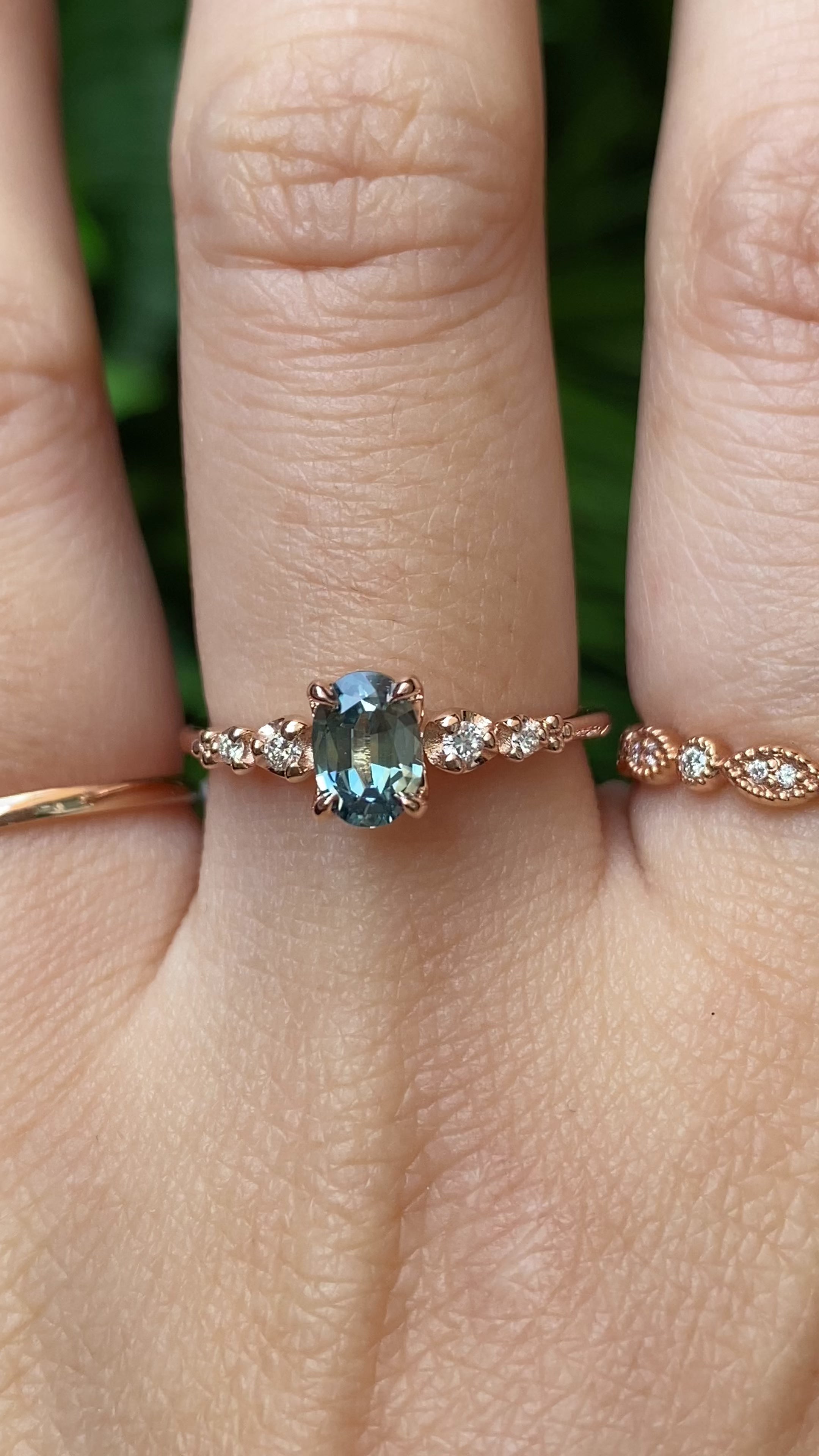 Estel Fleur Ring, 0.74ct Montana Sapphire