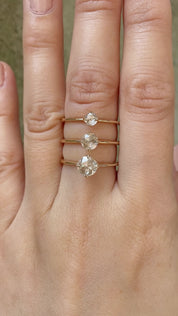 Alice Round Rose Cut Diamond Ring