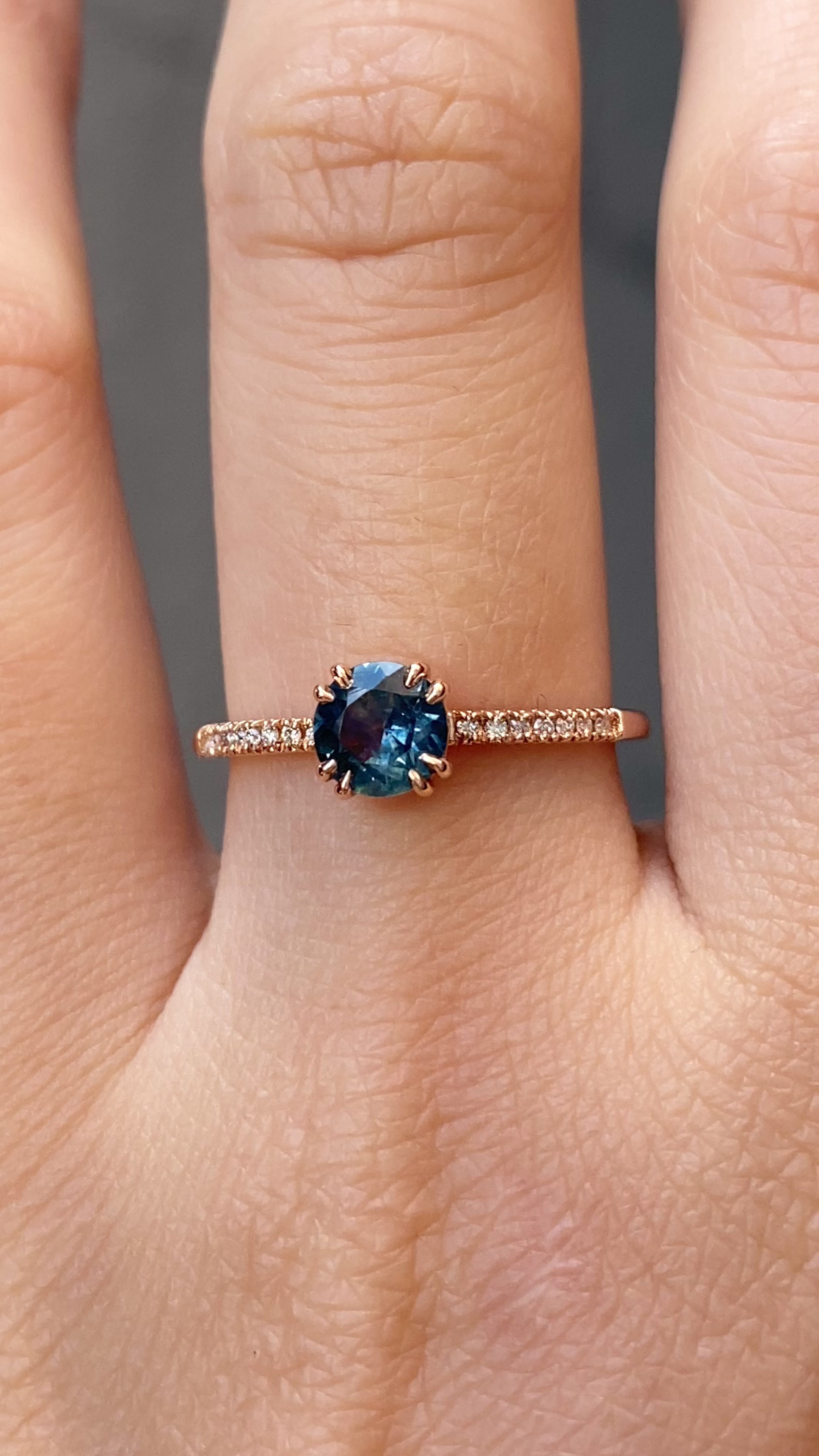 Sabrina Ring, 0.76ct Montana Sapphire