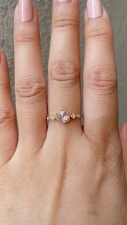Stella Hexagon Round Rose Cut Diamond Ring
