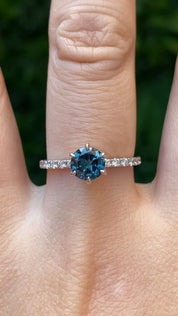 Maria Luxe Ring, 0.98ct Blue Montana Sapphire