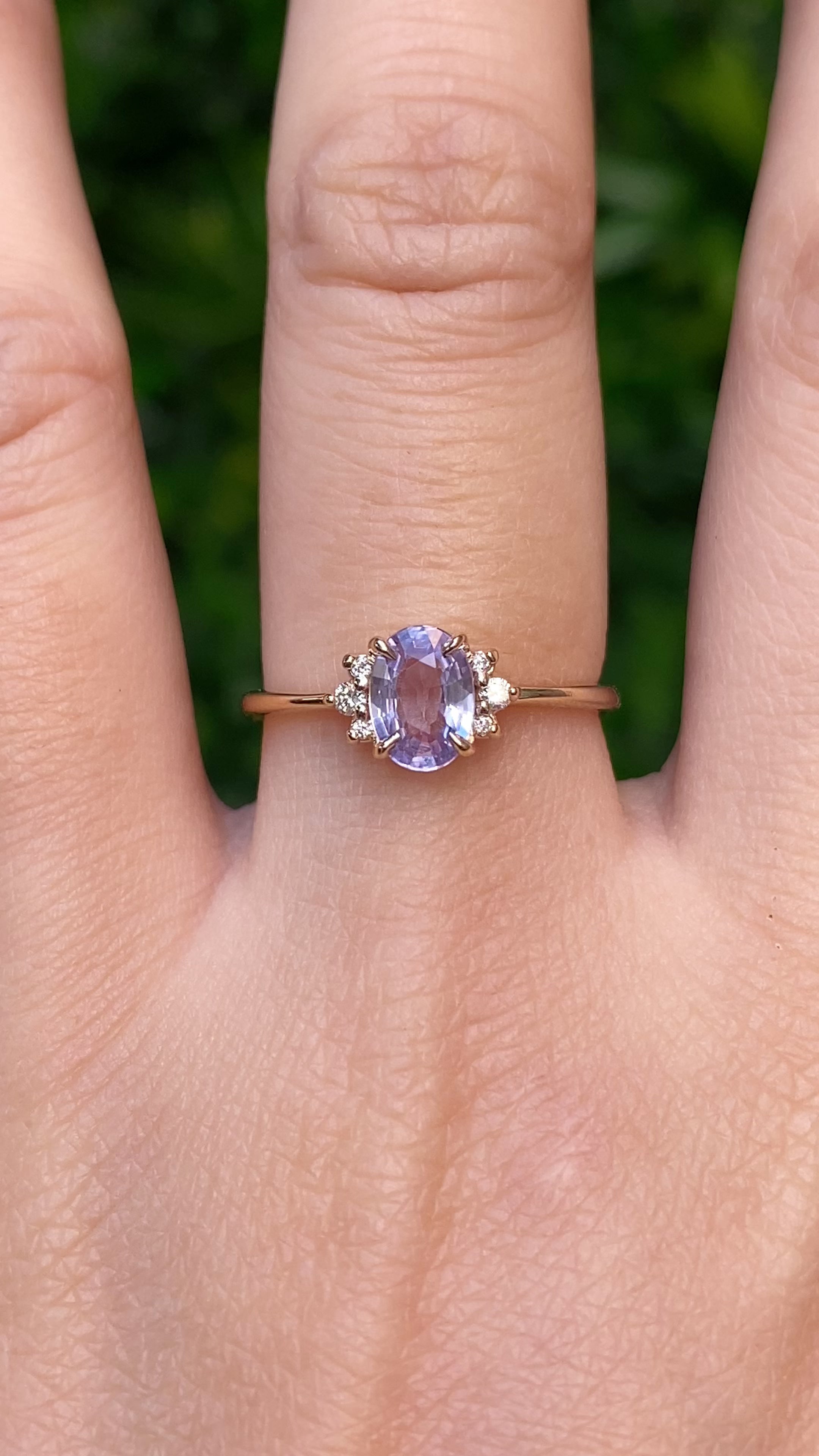 Lena Ring, 0.84ct Lavender Purple Madagascar Sapphire