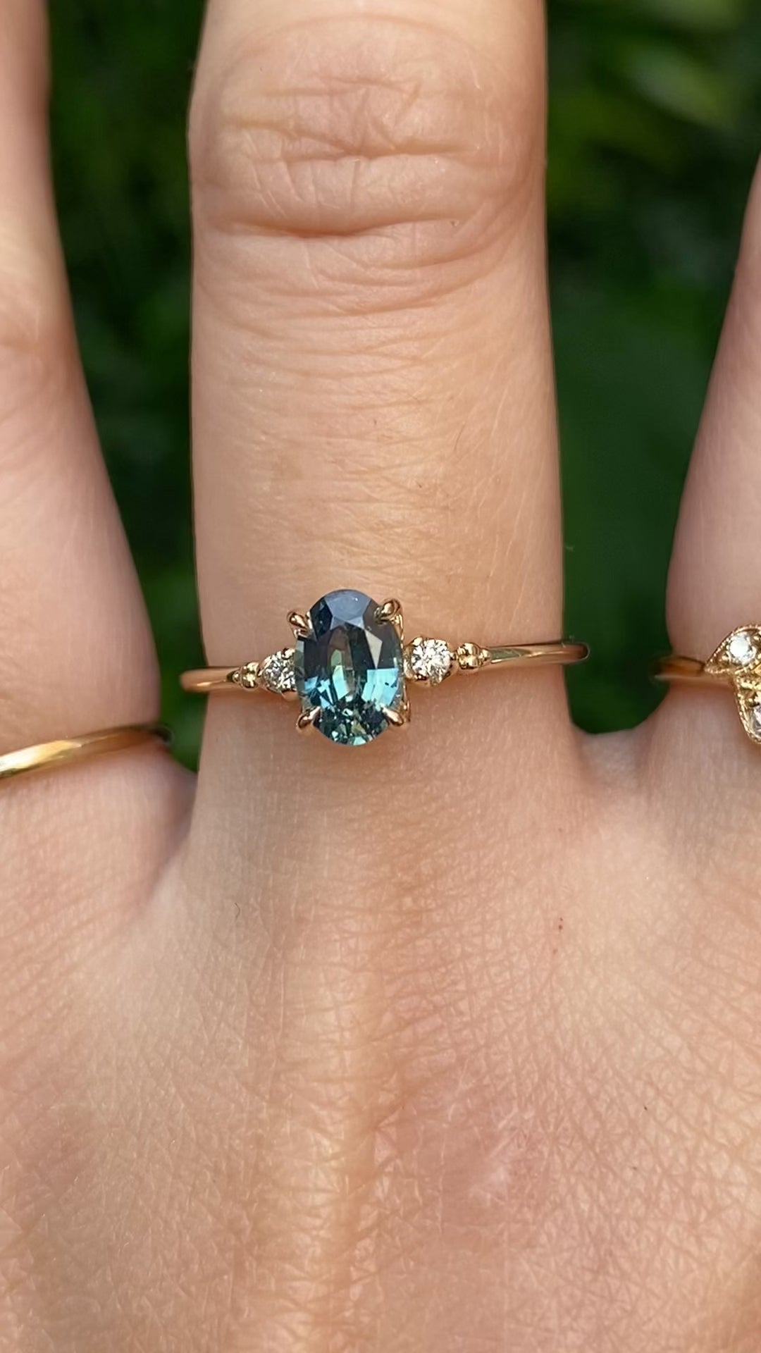 Estel Ring, 0.87ct Green Madagascar Sapphire