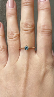 Alice Ring, 0.45ct Blue Green Montana Sapphire