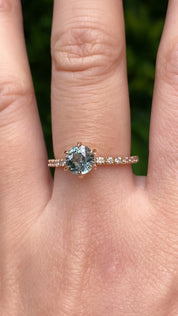 Maria Luxe Ring 1.29ct Light Green Montana Sapphire, 14k Yellow Gold (One of a kind)