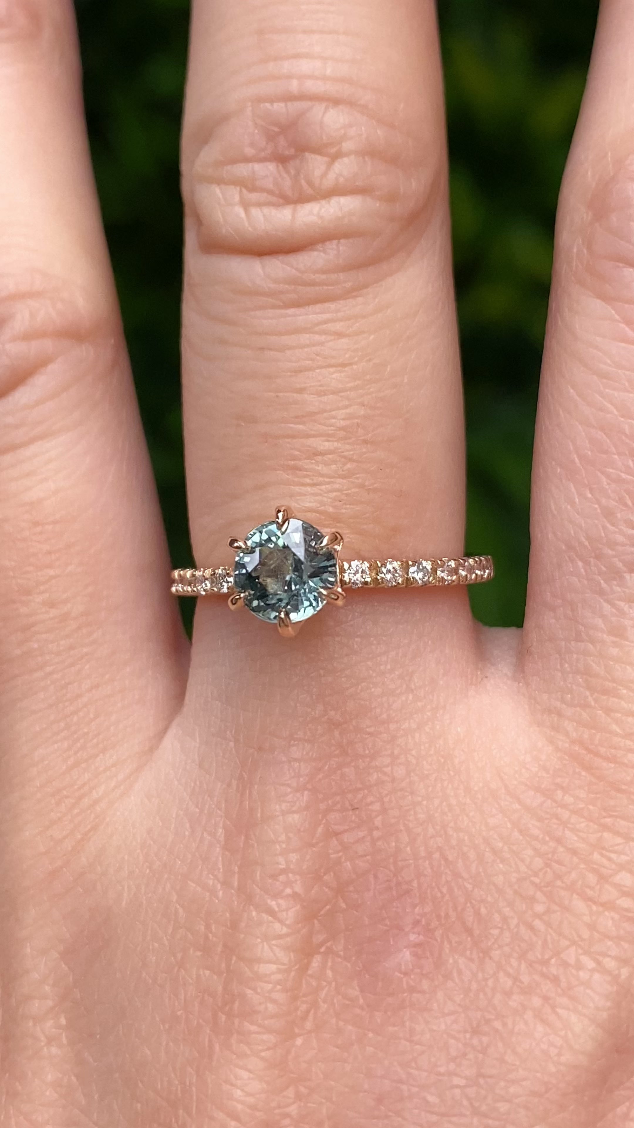 Maria Luxe Ring 1.29ct Light Green Montana Sapphire, 14k Yellow Gold (One of a kind)