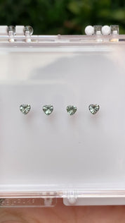Heart Charm Green Sapphire 3.5mm
