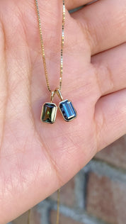 Patia Emerald-Cut Queensland Sapphire Charm