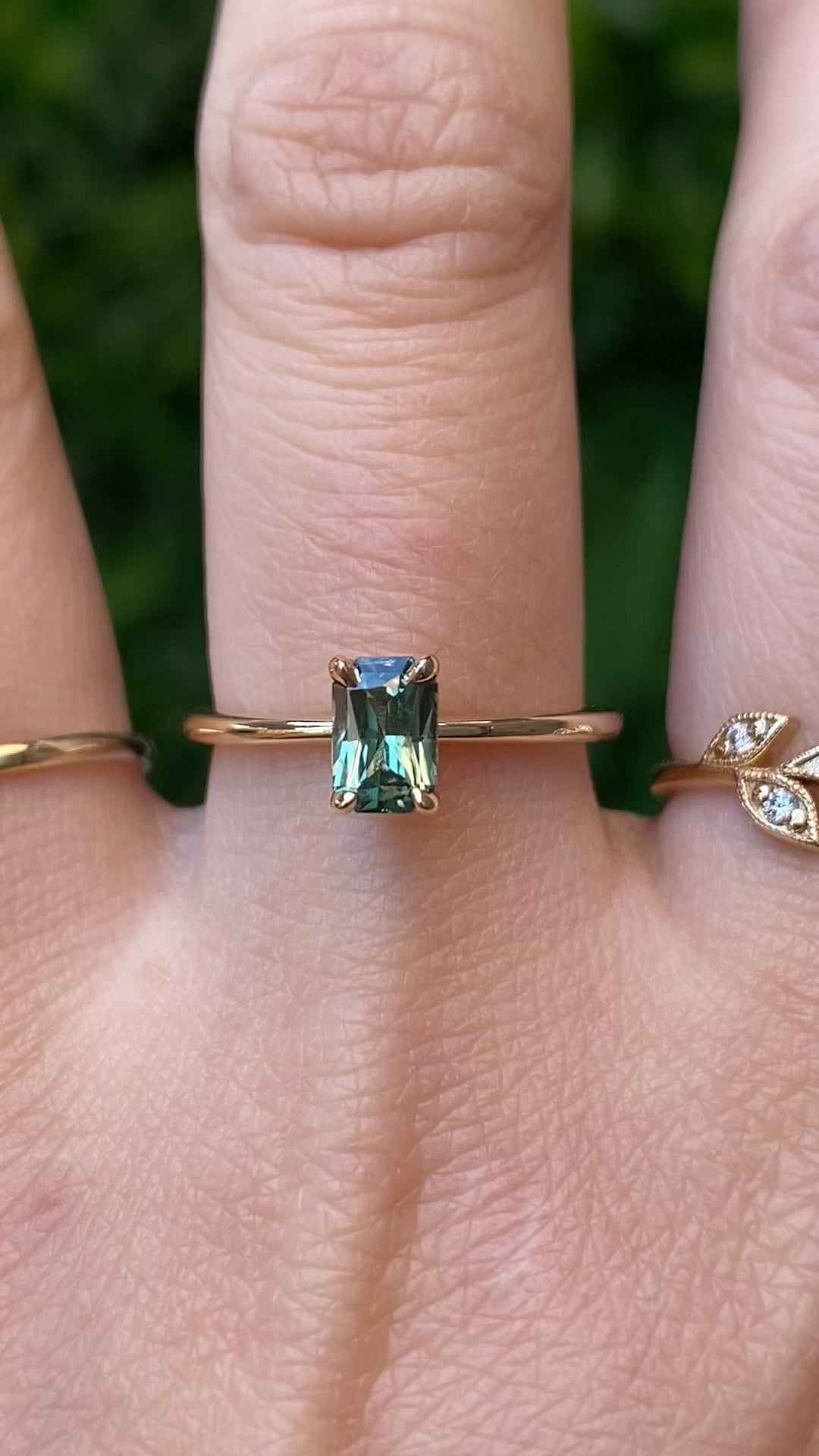 Jane Ring, 0.78ct Green Madagascar Sapphire