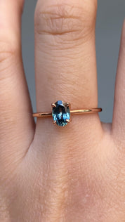 Sara Ring, 0.78ct Blue Montana Sapphire