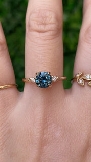 Estel Ring, 1.29ct Teal Blue Montana Sapphire