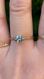 Sara Ring, 0.93ct Light Blue Montana Sapphire