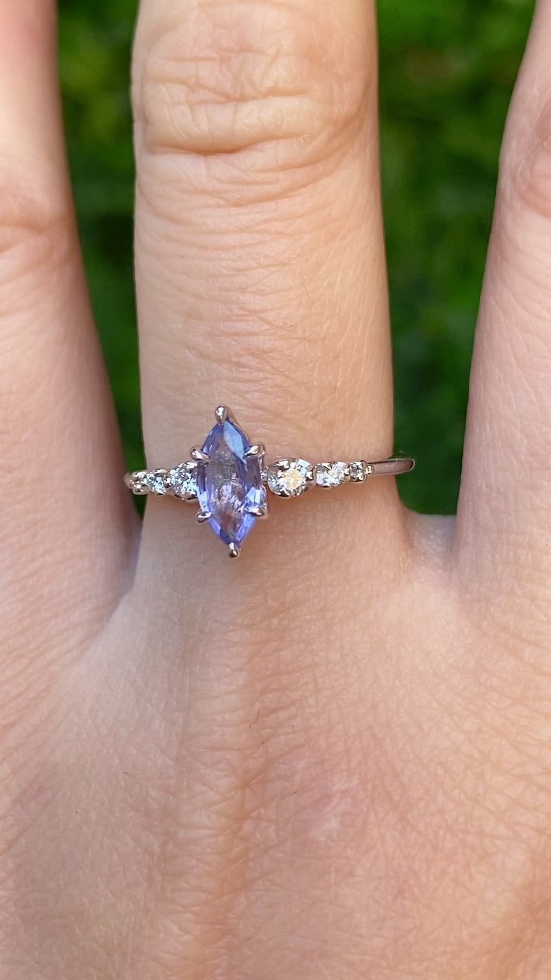 Estel Fleur Ring, 0.61ct Blue Lavender Madagascar Sapphire