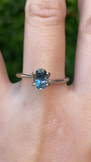 1.14ct Oval Cut Teal Blue Montana Sapphire SO707