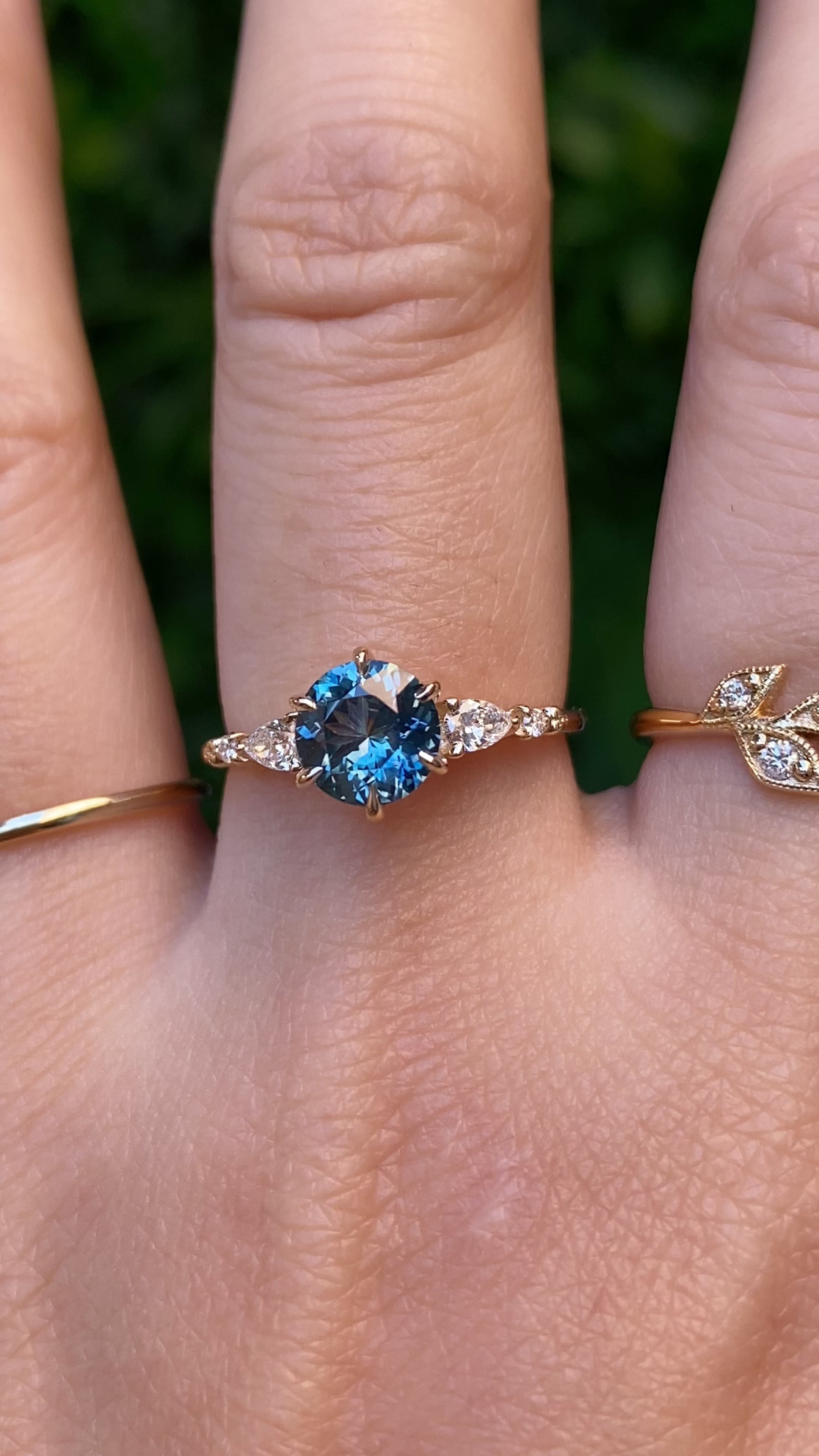 Estel Fleur Petal Ring, 1.32ct Blue Montana Sapphire
