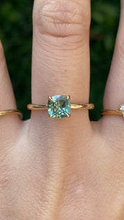 Sara Ring, 1.13ct Green Yellow Montana Sapphire