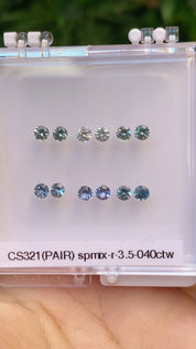 0.40ctw Calibrated Round Sapphires (3.5mm) CS321 | Pair