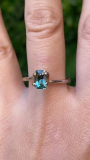 1.26ct Radiant Cut Blue Green Madagascar Sapphire SF494