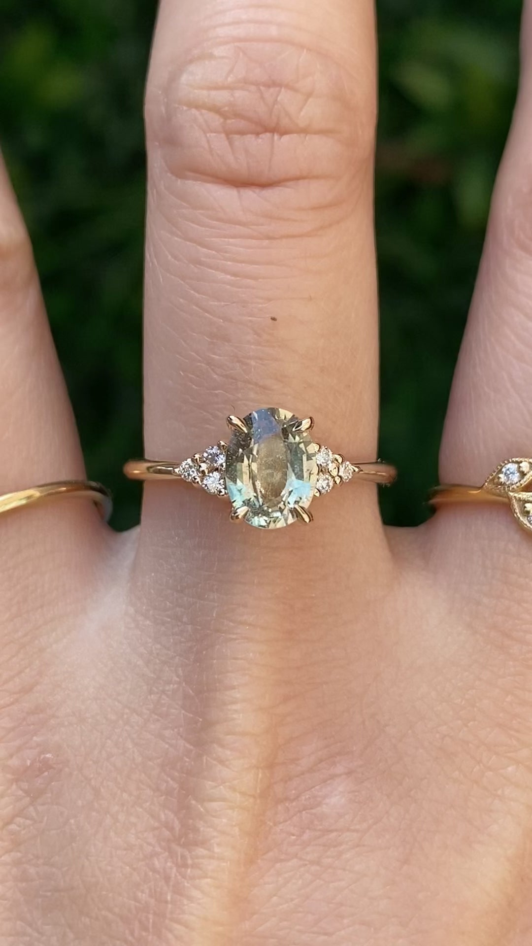 Teresa Ring, 1.40ct Light Green Yellow  Sapphire