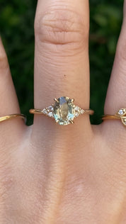 Teresa Ring, 1.40ct Light Green Yellow  Sapphire